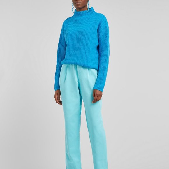 PALOMA WOOL Monfort Cyan Blue Turtleneck Sweater Small NWT
